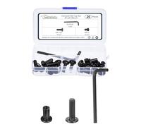 METALLIXITY Furniture Crib Screws Replacement Set with Wrench(M6-1x20mm) 20Pcs, Galvanization Connector Bolts M6 Screw Barrel Nuts Binding Screws, for Chair Cabinet Bed, Black