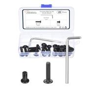 METALLIXITY Furniture Crib Screws Replacement Set with Wrench(M6-1x25mm) 20Pcs, Connector Bolts M6 Screw Barrel Nuts Binding Screws, for Chair Cabinet Bed, Black