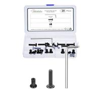 METALLIXITY Furniture Crib Screws Replacement Set with Wrench(M6-1x25mm) 20Pcs, Galvanization Connector Bolts M6 Screw Barrel Nuts Binding Screws, for Chair Cabinet Bed, Black