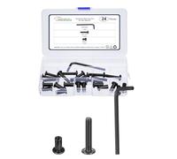 METALLIXITY Furniture Crib Screws Replacement Set with Wrench(M6-1x30mm) 24Pcs, Galvanization Connector Bolts M6 Screw Barrel Nuts Binding Screws, for Chair Cabinet Bed, Black