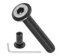 METALLIXITY Furniture Crib Screws Replacement Set with Wrench(M6-1x40mm) 20Pcs, Galvanization Connector Bolts M6 Screw Barrel Nuts Binding Screws, for Chair Cabinet Bed, Black