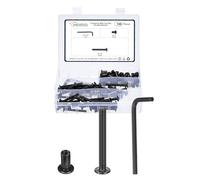 METALLIXITY Furniture Crib Screws Replacement Set with Wrench(M6-1x50mm) 100Pcs, Galvanization Connector Bolts M6 Screw Barrel Nuts Binding Screws, for Chair Cabinet Bed, Black