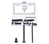 METALLIXITY Furniture Crib Screws Replacement Set with Wrench(M6-1x65mm) 24Pcs, Galvanization Connector Bolts M6 Screw Barrel Nuts Binding Screws, for Chair Cabinet Bed, Black