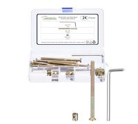 METALLIXITY Furniture Crib Screws Replacement Set with Wrench(M6-1x90mm) 24Pcs, Connector Bolt M6 Screw Barrel Nuts Binding Screws, for Chair Cabinet Bed, Yellow