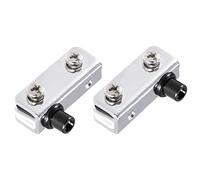 METALLIXITY Glass Door Pivot Hinge (for 3-5mm Thickness) 2Pcs, Iron Adjustable Glass Clips Clamp - for Furniture Repair, Bedroom, Bright