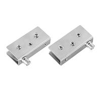 METALLIXITY Glass Door Pivot Hinge (for 8-10mm Thickness) 2Pcs, Stainless Steel Adjustable Glass Clips Clamp - for Furniture Repair, Bedroom, Silver Tone
