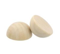 METALLIXITY Half Wooden Beads (50mm/1.97 Inch) 30Pcs, Unfinished Natural Round Wood Hemisphere Balls Ornaments - for DIY Project Crafts Home Decor