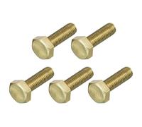 METALLIXITY Hex Head Screw Bolt (M10-1.5x35mm) 5Pcs, Brass Fully Threaded Solid Brass Hex Bolts Machine Screws - for Machinery Repair