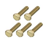 METALLIXITY Hex Head Screw Bolt (M8-1.25x35mm) 5Pcs, Brass Fully Threaded Solid Brass Hex Bolts Machine Screws - for Machinery Repair