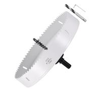 METALLIXITY Hole Saw 216mm Bi-Metal M42 High Speed Steel 8-1/2" Hole Cutter with 2 Pilot Drill Bits - for Metal Wood Plastic Plate PVC Board, White