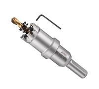 METALLIXITY Hole Saw 22mm (7/8"), Heavy Duty Tungsten Carbide with Center Drill Bit Hex Key Spring - Hole Cutters for Hard Metals Stainless Steel Steel Copper Iron Brass Plastic. Silver