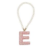 METALLIXITY Initial Letter Cup Charm Accessories Glitter Cute Bling Rhinestone Letter E Keychain Handle Charm for Women Girls Tumbler Water Bottle Cup Key Handbag Purse (Pink)