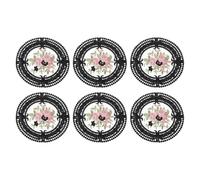 METALLIXITY Lace Coasters, 12cm Lace Doilies Crochet - Black, 6Pack