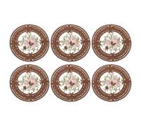 METALLIXITY Lace Coasters, 12cm Lace Doilies Crochet - Brown, 6Pack