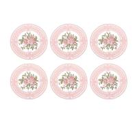 METALLIXITY Lace Coasters, 12cm Lace Doilies Crochet - Pink, 6Pack