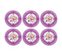 METALLIXITY Lace Coasters, 12cm Lace Doilies Crochet - Rose Red, 6Pack