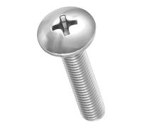 METALLIXITY Machine Screws Phillips Head(#10-32x1") 10Pcs, 304 Stainless Steel Round Head Phillips Drive Furniture Bolts - for Woodworking & Furniture Assembly, Silver