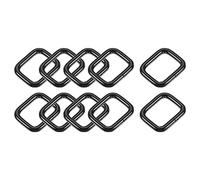 METALLIXITY Metal Rectangle Ring Buckles (20x16x3.7mm) 60pcs, Webbing Belt Buckle - for Handbag Strap DIY Accessories and Bag Making Repairing, Black