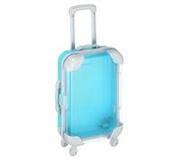 METALLIXITY Mini Plastic Suitcase, Tiny Suitcase Gift Bag, 4.9x3x1.4, Light Blue | False Eyelashes Trolley Storage Box with Handle & Wheels Party Favors for Eyelashes Jewelry Hairpins