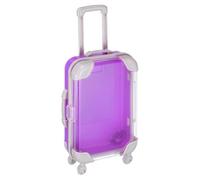 METALLIXITY Mini Plastic Suitcase, Tiny Suitcase Gift Bag, 4.9x3x1.4, Light Purple | False Eyelashes Trolley Storage Box with Handle & Wheels Party Favors for Eyelashes Jewelry Hairpins