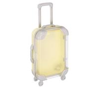 METALLIXITY Mini Plastic Suitcase, Tiny Suitcase Gift Bag, 4.9x3x1.4, Light Yellow | False Eyelashes Trolley Storage Box with Handle & Wheels Party Favors for Eyelashes Jewelry Hairpins