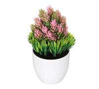 METALLIXITY Mini Potted Decorative Fake Plants, Small Artificial Desk Plants Artificial Pine Needle Pineapple Plant - for Home Bedroom Bathroom Office Shelf Table Decoration, Pink