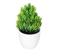 METALLIXITY Mini Potted Decorative Fake Plants, Small Artificial Desk Plants Artificial Pine Needle Pineapple Plant - for Home Bedroom Bathroom Office Shelf Table Decoration, Green