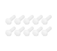 METALLIXITY Nylon Hex Bolts (M6-1x12mm) 50Pcs, Plastic Coarse Fully Threaded Metric Hex Head Cap Screw Bolt - for Various Industrial, White