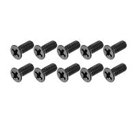 METALLIXITY Phillips Flat Head Screws (M4 x 10mm) 50Pcs, Carbon Steel Machine Screws - for Glasses Watch and Other Small Electronics, Black