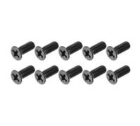 METALLIXITY Phillips Flat Head Screws (M4 x 12mm) 150Pcs, Carbon Steel Machine Screws - for Glasses Watch and Other Small Electronics, Black