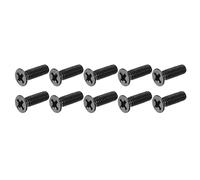 METALLIXITY Phillips Flat Head Screws (M4 x 14mm) 50Pcs, Carbon Steel Machine Screws - for Glasses Watch and Other Small Electronics, Black