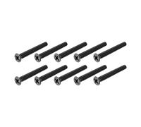 METALLIXITY Phillips Flat Head Screws (M4 x 30mm) 50Pcs, Carbon Steel Machine Screws - for Glasses Watch and Other Small Electronics, Black