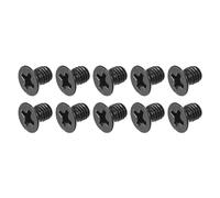METALLIXITY Phillips Flat Head Screws (M4 x 6mm) 150Pcs, Carbon Steel Machine Screws - for Glasses Watch and Other Small Electronics, Black