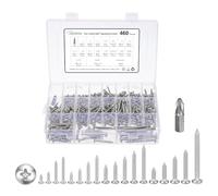 METALLIXITY Phillips Pan Head Self Tapping Screw #4/#6/#8/#10/#12 460Pcs | 304 SS Self Drilling Screw for Metal Wood Plastic with Bit, for Cabinet Wall Shutter Plate Rock, Silver