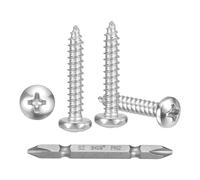 METALLIXITY Phillips Pan Head Self Tapping Screw #6x3/4" 150Pcs | 304 SS Self Drilling Screw for Metal Wood Plastic with Bit, for Cabinet Wall Shutter Plate Furniture, Silver