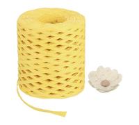 METALLIXITY Raffia Paper Craft Ribbon 200m/656ft Raffia Ribbon String Kraft Packing for Gift Wrapping, Crafting Supplies (Light Yellow)