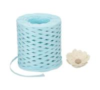 METALLIXITY Raffia Paper Craft Ribbon 200m/656ft Raffia Ribbon String Kraft Packing for Gift Wrapping, Crafting Supplies (Light Blue)
