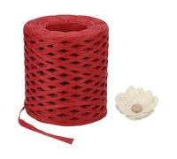 METALLIXITY Raffia Paper Craft Ribbon 200m/656ft Raffia Ribbon String Kraft Packing for Gift Wrapping, Crafting Supplies (Red)