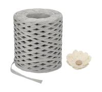 METALLIXITY Raffia Paper Craft Ribbon 200m/656ft Raffia Ribbon String Kraft Packing for Gift Wrapping, Crafting Supplies (Gray)
