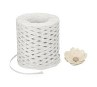 METALLIXITY Raffia Paper Craft Ribbon 200m/656ft Raffia Ribbon String Kraft Packing for Gift Wrapping, Crafting Supplies (White)