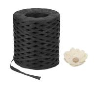 METALLIXITY Raffia Paper Craft Ribbon 200m/656ft Raffia Ribbon String Kraft Packing for Gift Wrapping, Crafting Supplies (Black)