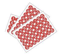 METALLIXITY Round Number Stickers (50mm/1.97") 100Pcs, PVC Number 1-100 Self Adhesive Labels - for Home Storage Boxes Mailbox, White/Red
