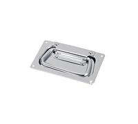 METALLIXITY Spring Loaded Recessed Handle (132mm/5.2") 1Pcs, Iron Spray Paint Rectangle Pull Handle - for Home Lifting Door Chest Toolbox, Silver