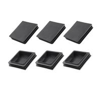 METALLIXITY Square Tube End Cap(100 x 100mm) 6Pcs, Plastic Plugs Insert End Caps Pipe Cap Cover Threaded End Blanking Caps Protector - for Square Tube Fence Furniture Table Chair Legs, Black