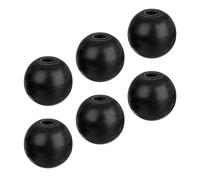 METALLIXITY Threaded Ball Knobs (30mm/1.18") 6Pcs, Plastic Ball Lever Knob with M8 Female Thread Iron Insert - for Machine Handle Tool Replacement, Black