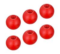 METALLIXITY Threaded Ball Knobs (35mm/1.38") 6Pcs, Plastic Ball Lever Knob with M10 Female Thread Iron Insert - for Machine Handle Tool Replacement, Red