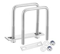 METALLIXITY U Bolts 2Set (M8x60x90mm), Square U Bolt Kits 304 Stainless Steel with Nylon Lock Nut Washers Plates - for Construction, Pipe, Trailer, Automotive, Leaf Spring Fastener
