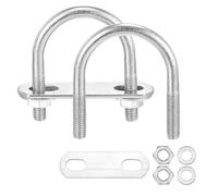METALLIXITY U Bolts 4 Sets (1/4"(M6) x1.29"x2.08"), Round U Bolt Kits 304 Stainless Steel with Accessories - for Construction, Pipe, Trailer, Automotive, Leaf Spring Fastener