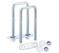 METALLIXITY U Bolts 4Set (M6x30x80mm), Square U Bolt Kits Carbon Steel with Nylon Lock Nut Washers Plates - for Construction, Pipe, Trailer, Automotive, Leaf Spring Fastener