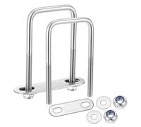 METALLIXITY U Bolts 4Set (M6x40x80mm), Square U Bolt Kits 304 Stainless Steel with Nylon Lock Nut Washers Plates - for Construction, Pipe, Trailer, Automotive, Leaf Spring Fastener